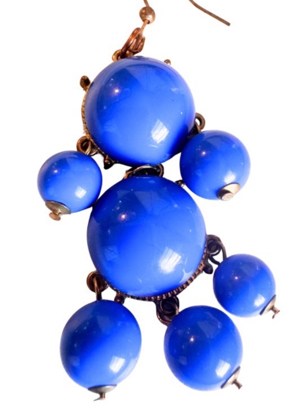 Hand Crafted Blue Earrings - Picture 4 of 5